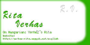 rita verhas business card